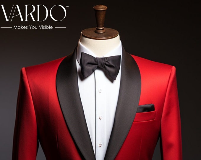 Mens All Season Suit Brand 3 Piece Vest Designer Classic Dress 2 Button Trendy Red Suit