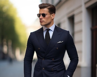 スーツ Double-breasted setup & shirt & tie What to wear today : double-breasted suit , pin-collar shirt