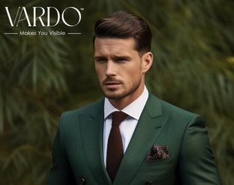 オリーブグリーン ダブルブレストスーツ 男性用ダブルブレスト オリーブグリーン 2 ピース スーツ 男性用