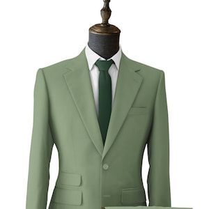 SAGE GREEN WEDDING three piece suits for men - wedding groom suit - elegant green suit