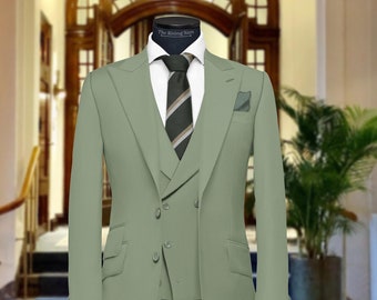 Men Suits, Suits For men Light Green three piece Wedding Suit, Formal Fashion Slim Fit Suit, Men Wedding Clothing