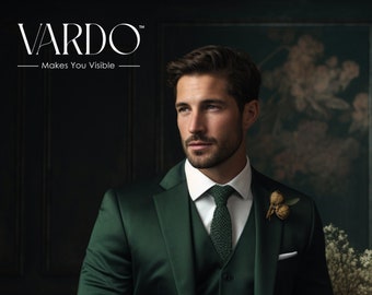 Men's Dark Emerald Green 3-Piece Suit - Luxe Tailored Elegance for Formal & Business Events, The Rising Sun Store, Vardo