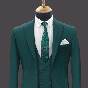 Men Suits, Suits For men green three piece Wedding Suit, Formal Fashion Slim Fit Suit - Prom Wear