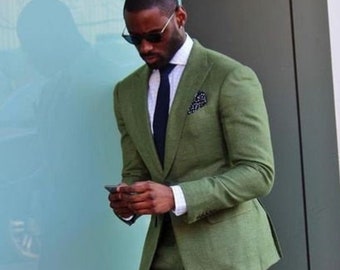 Men Suits 2 piece, Green Suits For men, Slim fit Suits, One Button Suits, Tuxedo Suits, Dinner Suits, Wedding Groom suits, Bespoke For Men