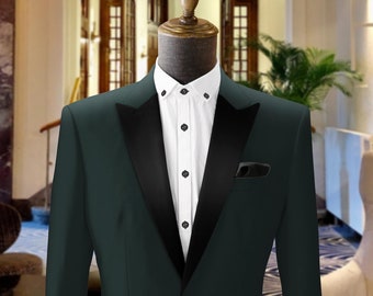 MEN SUITS, Suits for men Green Tuxedo wedding suit, Dinner Suits Bespoke for men - formal fashion suit - prom wear