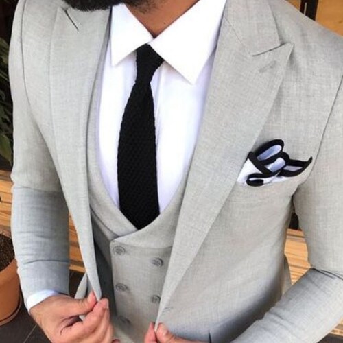 Men Suit 3 Piece Grey Suits for Men Slim Fit Suits One - Etsy