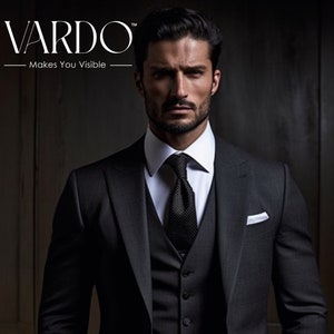 Men's Classic Black Peak Lapel 3-Piece Suit - Sophisticated Tailored Fit - Essential Formal Wear, The Rising Sun Store, Vardo