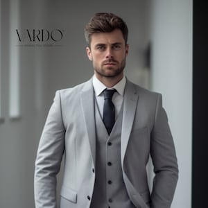 Traje gris claro Etsy Mexico