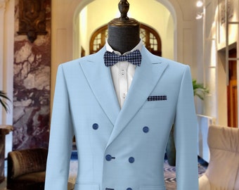 スーツ Double-breasted setup & shirt & tie Black Double Breasted Suit with Special Design – Afloir