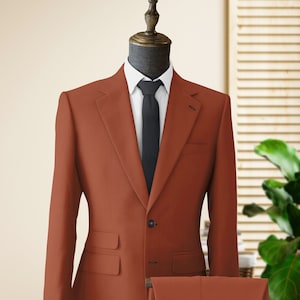 Men Suits, Suits For men Rust Two piece Wedding Suit, Formal Fashion Slim Fit Suit - Prom Wear