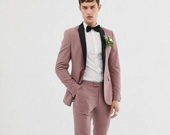 MEN SUITS, Suits for men Dusty Rose Tuxedo wedding suit, Dinner Suits Bespoke - formal fashion suit - prom wear