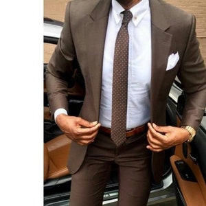 SUITS FOR MEN, brown suit, Men Suit 2 piece, Slim fit Suits, Two Button Suits, Tuxedo Suits, Stylish Suits, Elegant Suit