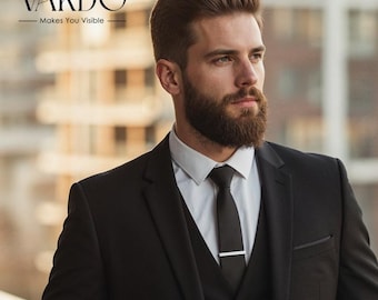 Men’s Black 3 Piece Suit – Slim Fit Wedding and Formal Wear