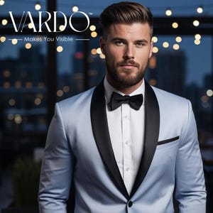 Men’s Sky Blue Tuxedo Suit – Slim Fit Two Piece Wedding & Formal Attire