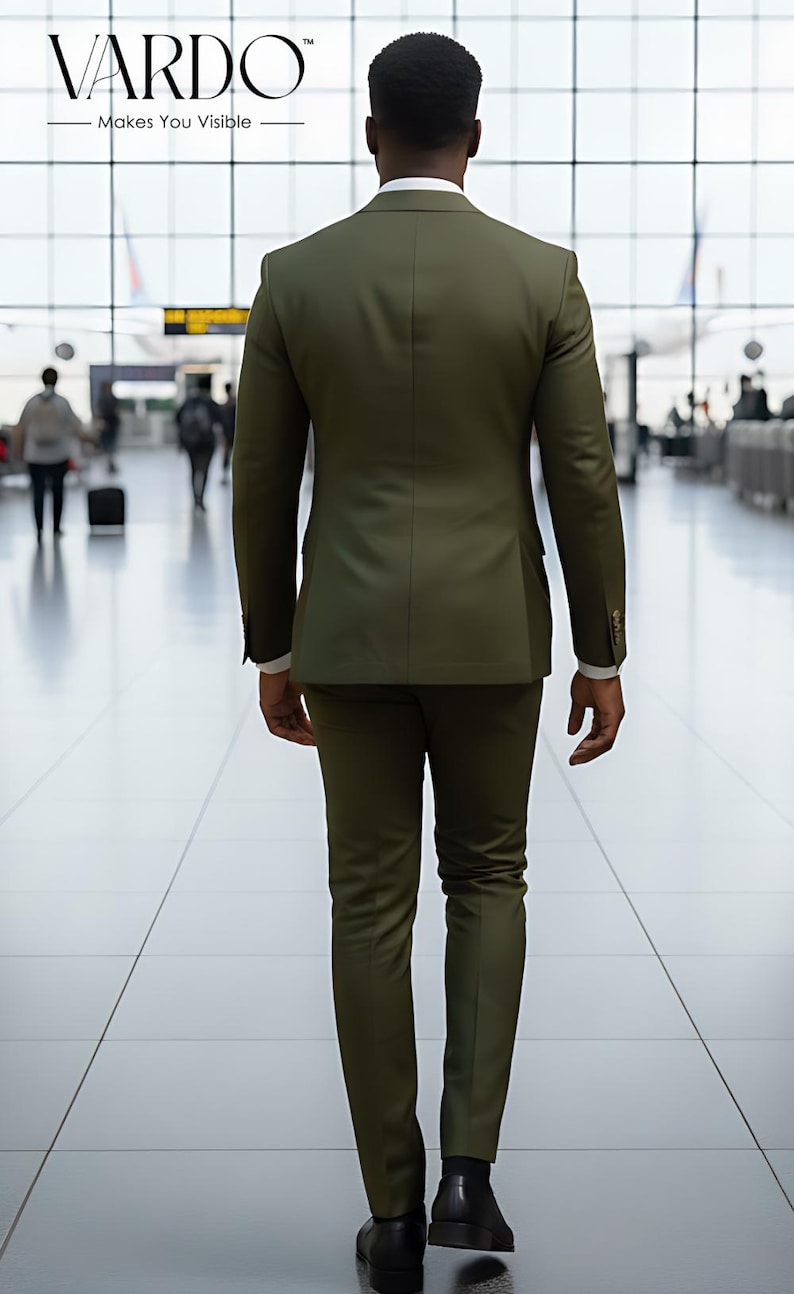 Men’s Khaki Green Double-breasted Suit for Weddings & Parties - Etsy