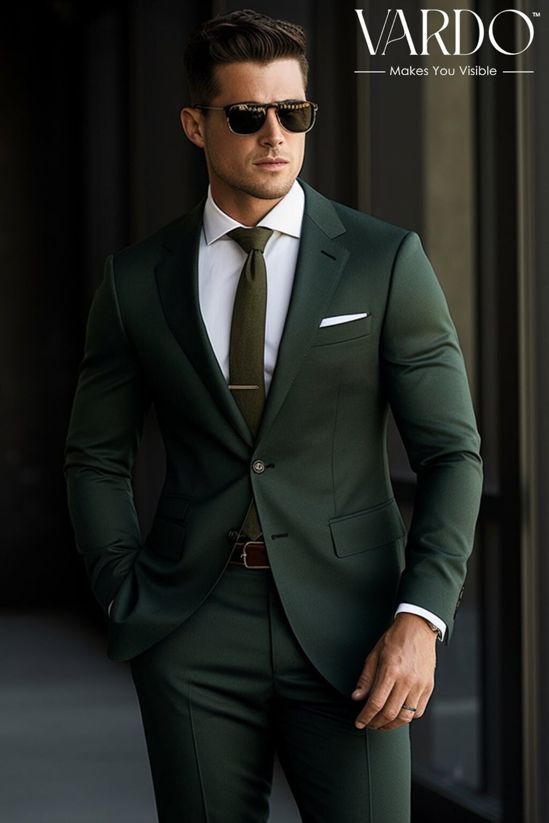 Men's Forest Green Two-piece Suit – Classic Tailored