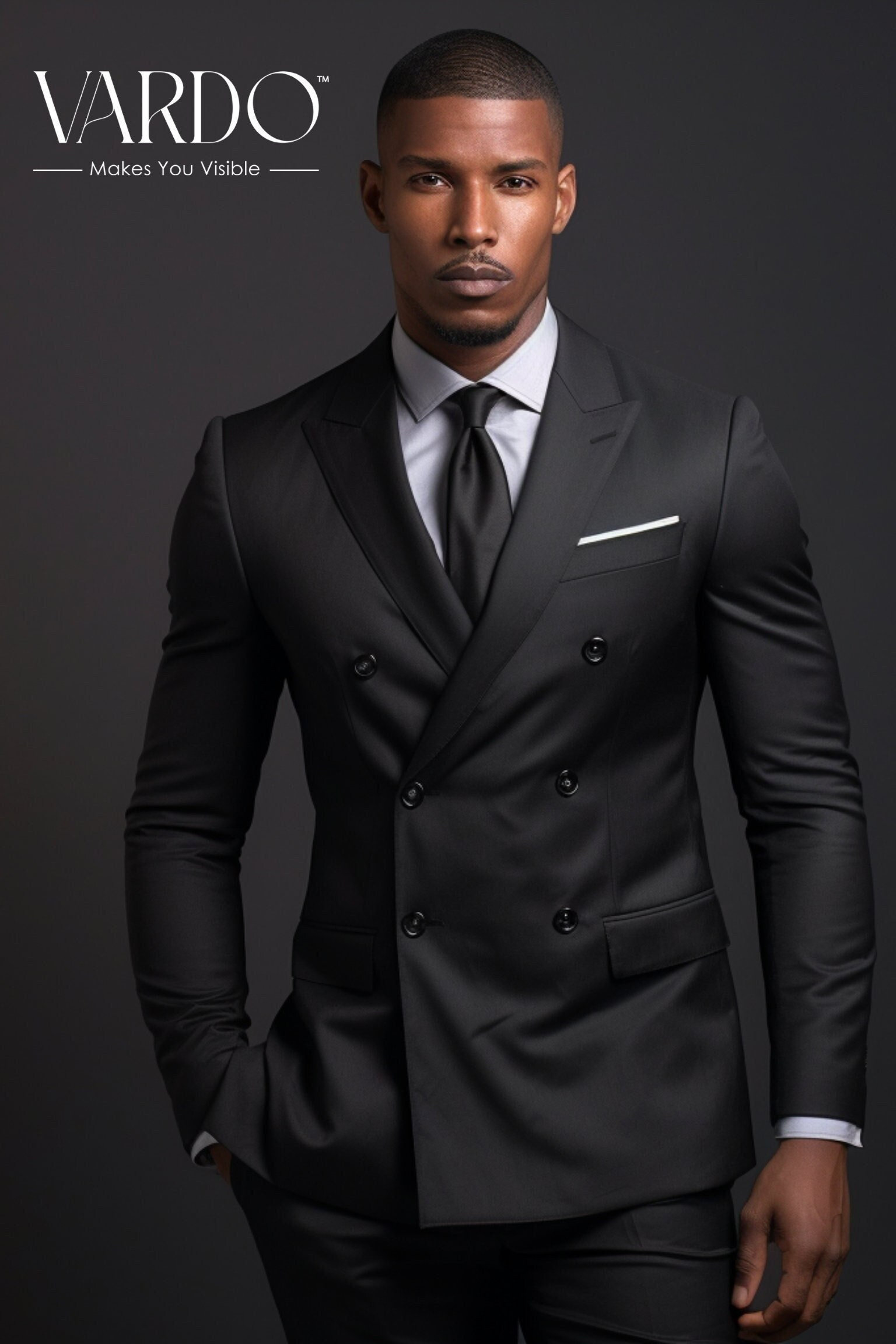 Black double breasted tuxedo cheap dress