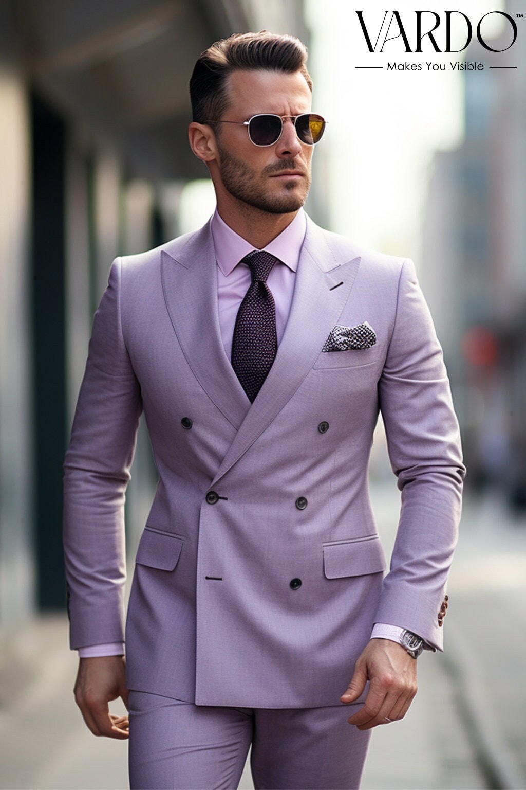 Purple double breasted suit hotsell