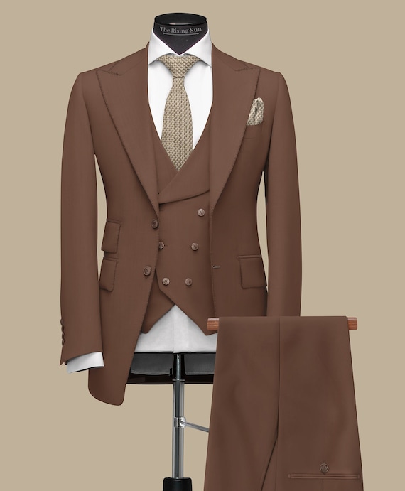 Buy Men 2 Piece Suit Light Brown Tuxedo Suit Perfect for Wedding, Dinner  Suits, Wedding Groom Suits, Bespoke for Men Online in India - Etsy
