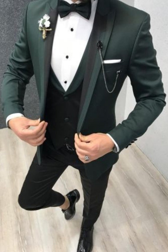 Men Suits 3 piece Green Suits For Men Slim fit Suits One | Etsy