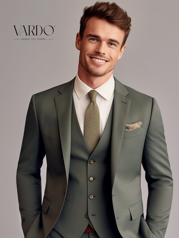 Men's Green Notch Lapel 3-piece Suit Unique Formal & Business Wear Stylish  Tailored Fit Suit, the Rising Sun Store, Vardo -  Canada
