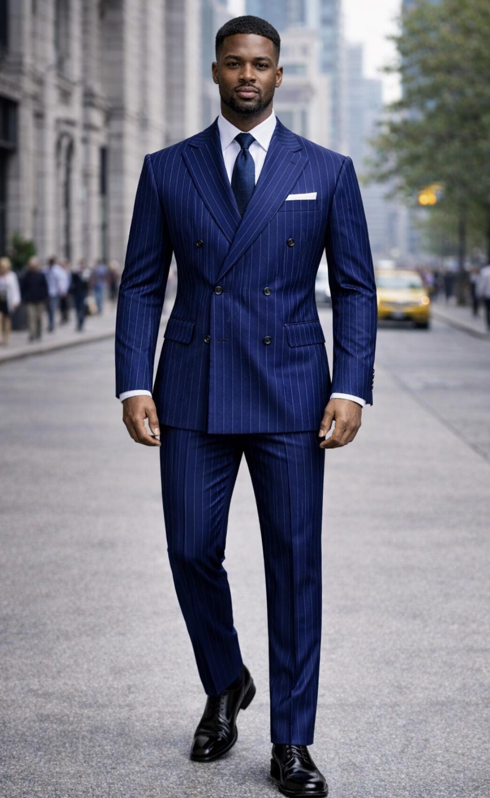 blue dress shirt suit Blue and White Bengal Stripe Dress Shirt