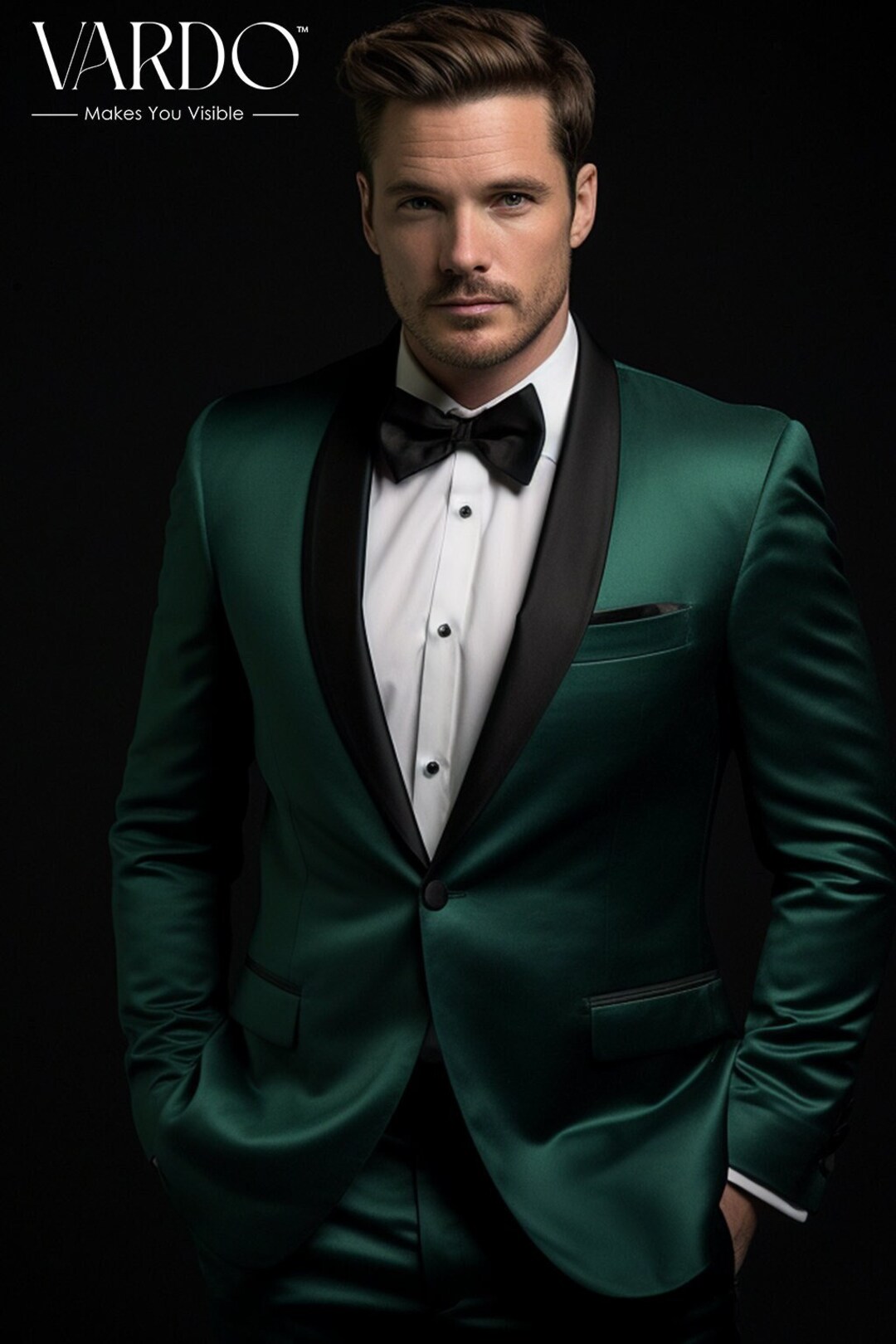 Emerald Green Tuxedo 2pc Suit for Men - Elegant and Stylish Formal Wear ...