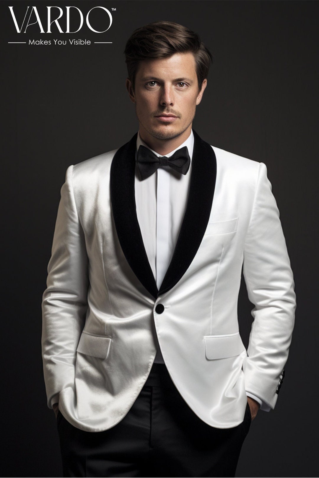 Men's White Velvet Dinner Jacket Elegant Formal Wear - Etsy
