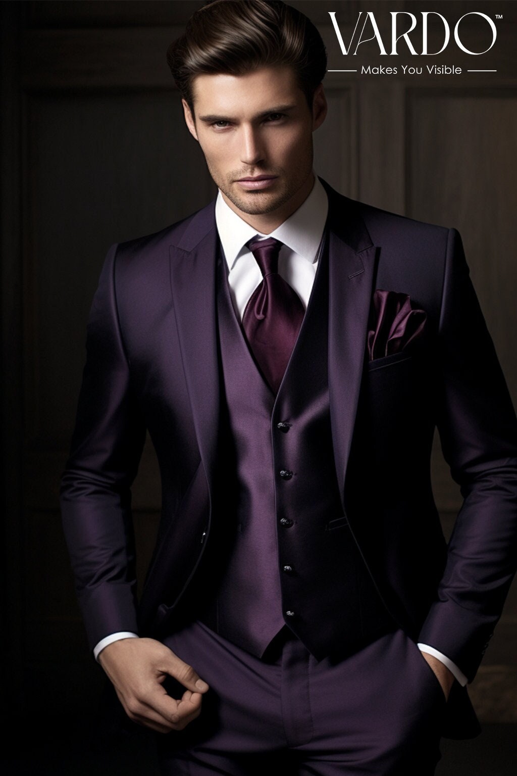 African men clothing , 3pcs for men ,purple and gold men outfit , men  fashion , men suit , wedding suit for men