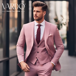 Suits For men dusty rose, Men Suits 3 piece, Slim fit Suits, One Button Suits, Tuxedo Suits, Dinner Suits, Wedding Groom suits,