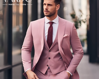 Tuxedo Jacket Men Slim Fit Pink Velvet Men Elegant Coat Men - Etsy