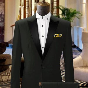 MEN SUITS, Suits for men Black Tuxedo wedding suit - formal fashion suit - prom wear- Bespoke for men