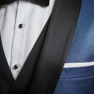 Men’s Royal Blue 3-Piece Tuxedo Suit with Black Satin Lapel – Formal Wedding Wear image 5