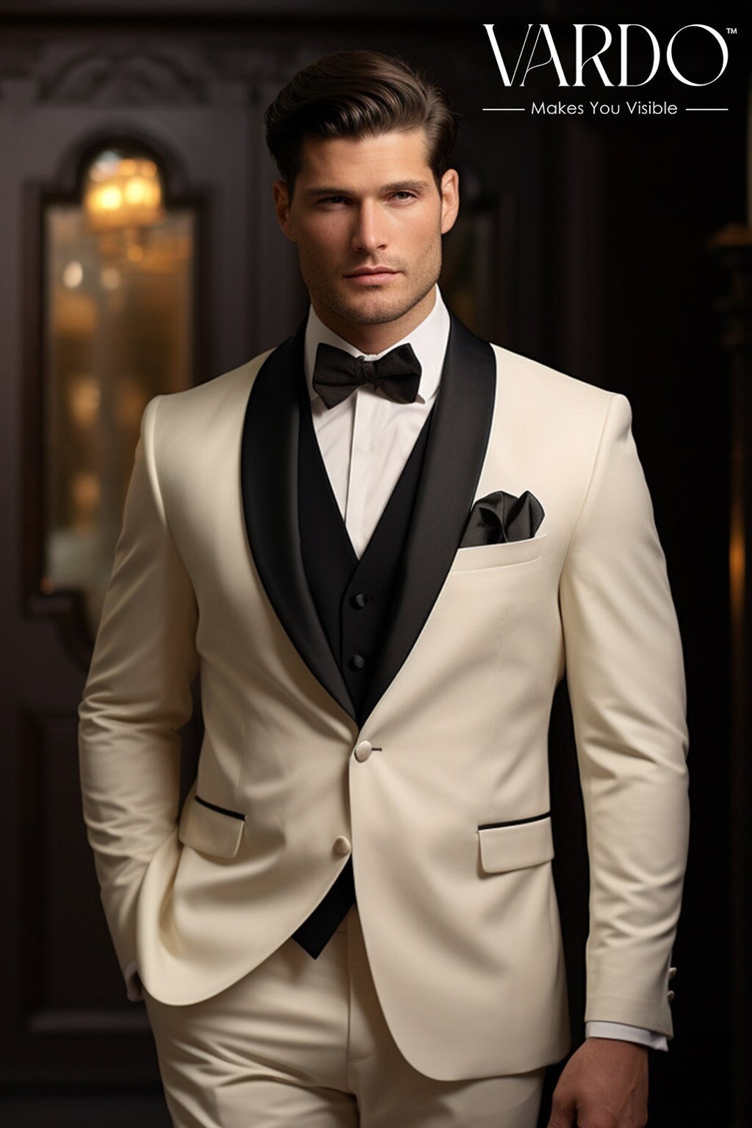 Classic Cream Tuxedo Suit for Men formalwear Tailored Suit-the Rising ...