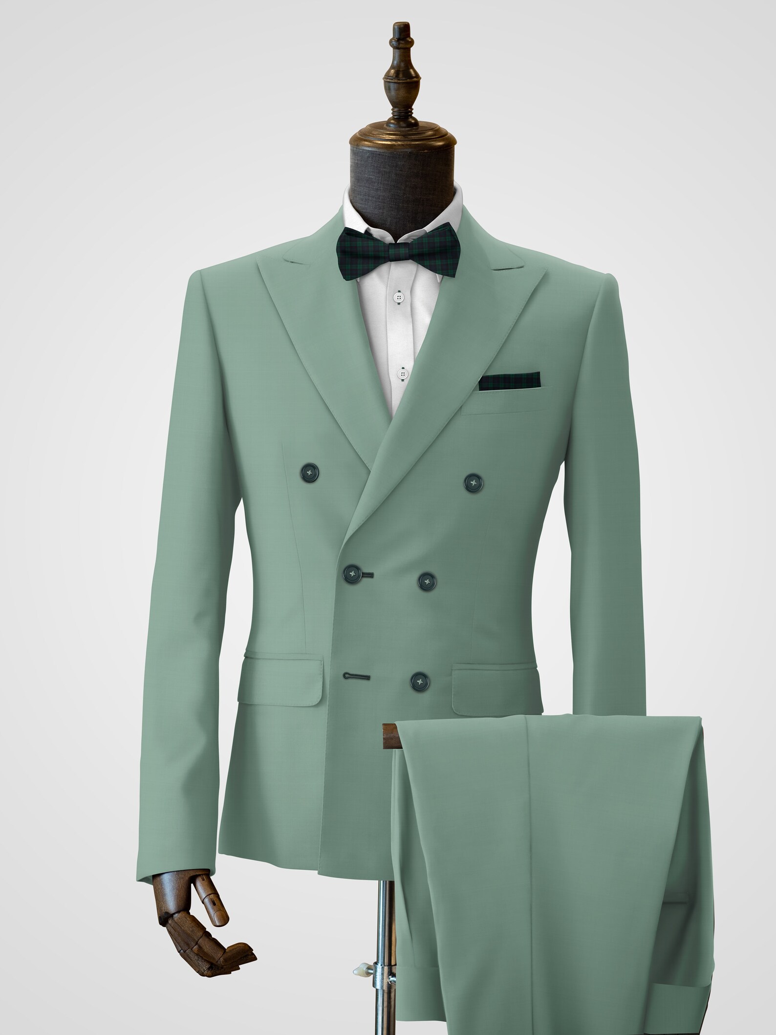 Sage Green DOUBLE BREASTED WEDDING Tuxedo Custom Suits for Men Etsy