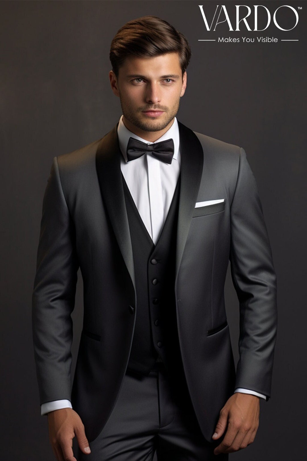 Dark Grey Tuxedo Suit for Men Premium Formalwear for Every Occasion ...