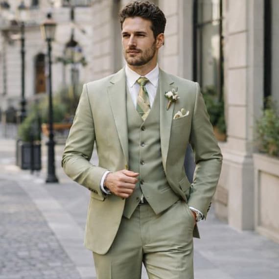 Men's Sage Green Three Piece Suit Modern Wedding, Groom & Luxury Formal Suit - Etsy Men's Sage Green Three Piece Suit Modern Wedding, Groom & Luxury Formal Suit - Etsy