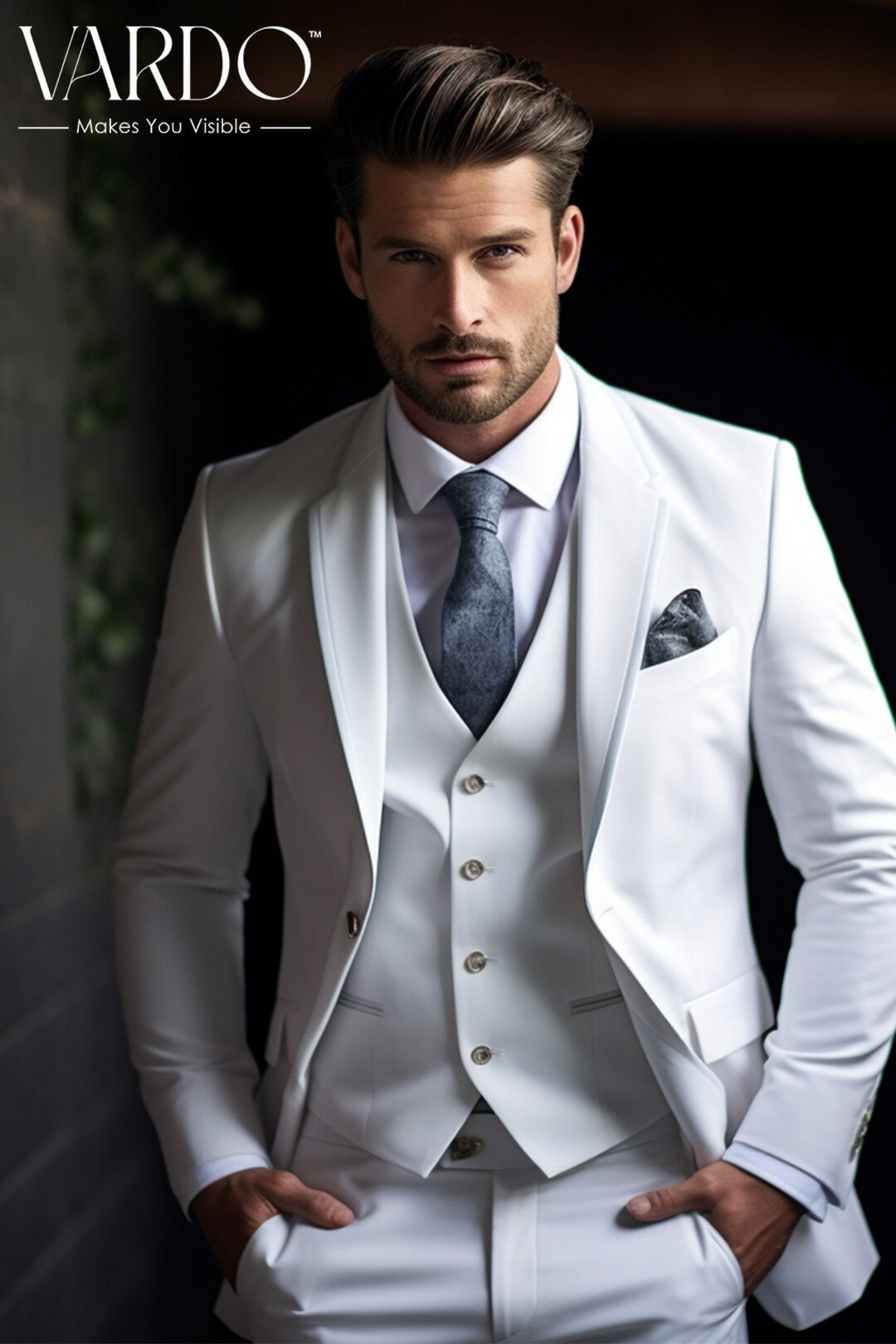 Modern White Three Piece Suit for Men Timeless Elegance Tailored Suit