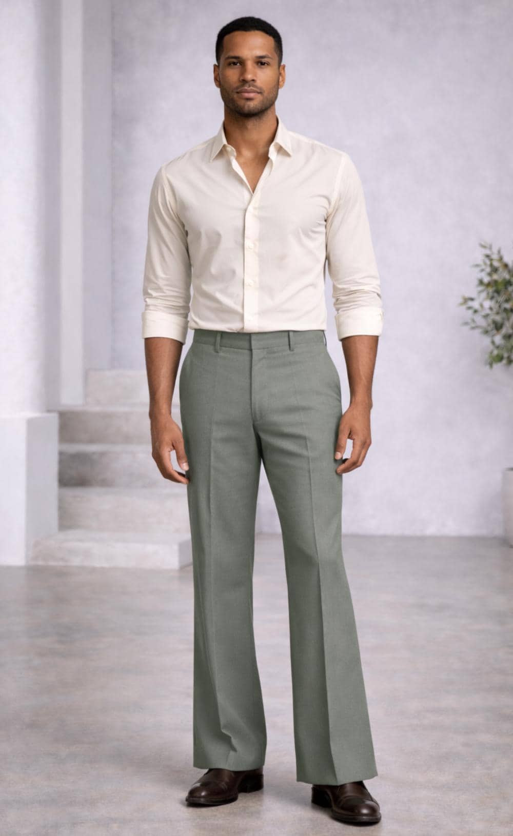 sage green dress pants men Wide Leg Light green blazer