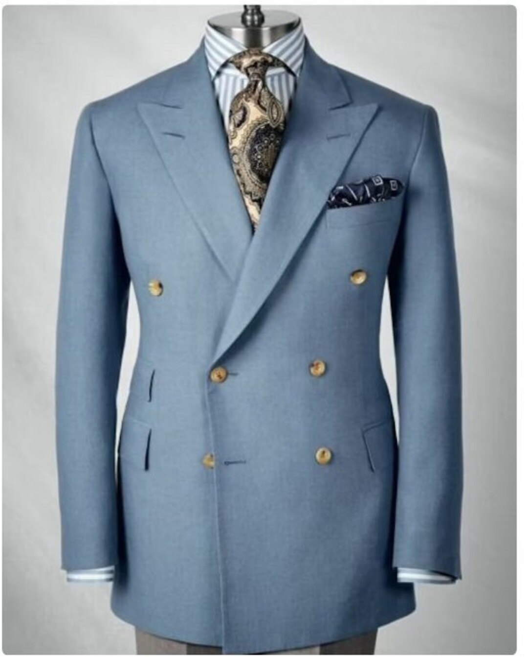 DOUBLE BREASTED COAT Men Tuxedo Jacket Slim Fit Suit One - Etsy