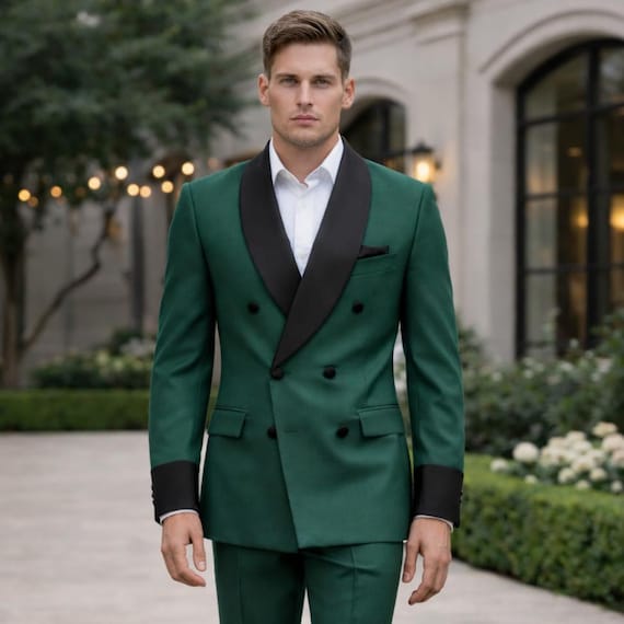 green emerald velvet dress Embrace Bold Style: Emerald Green Slim Fit Suit EU54/US44 / 36W