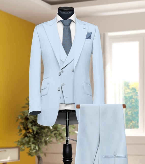 Trajes de novio outlet azul cielo
