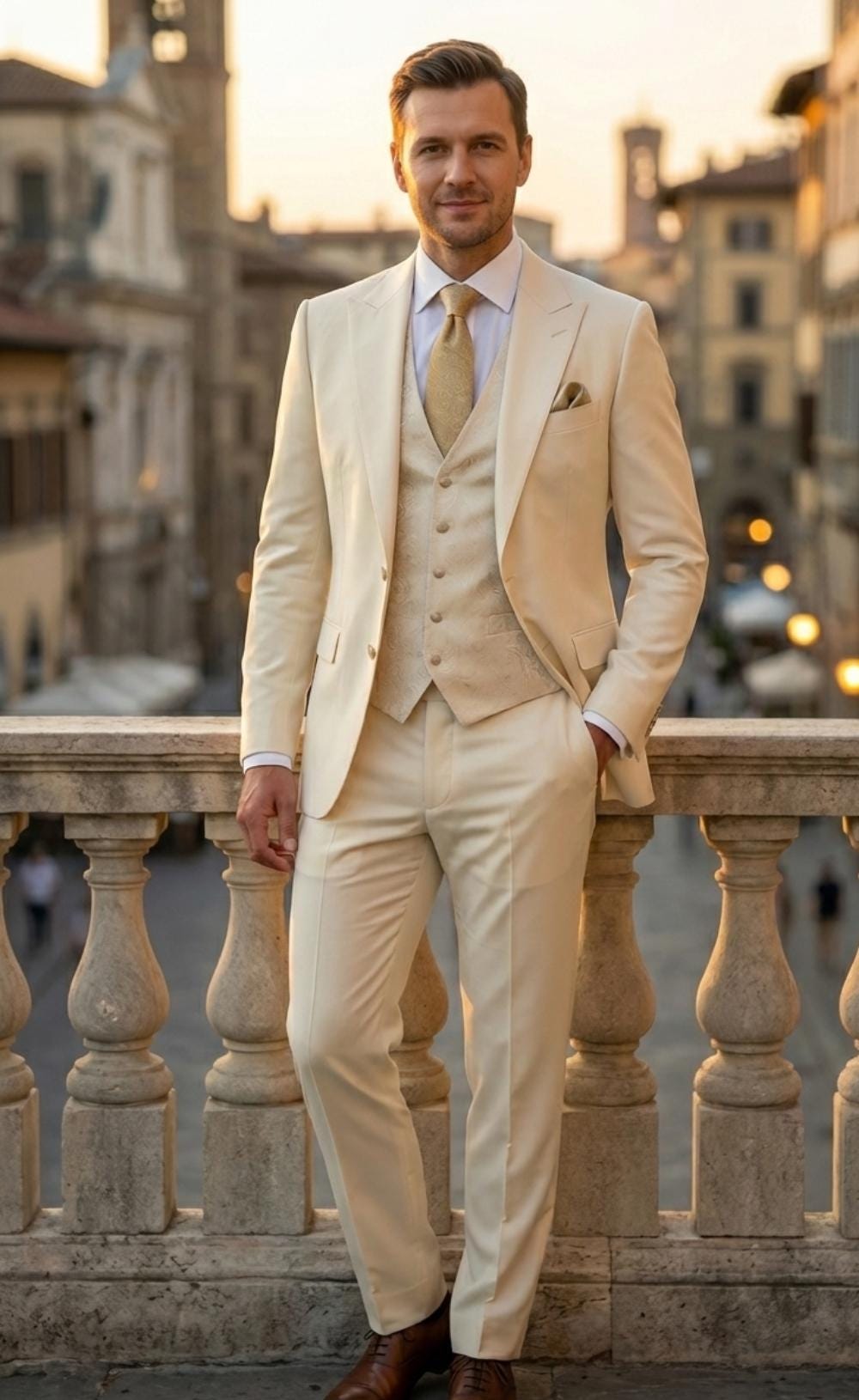 cream tuxedo dress Men's 3-piece Suit for Weddings & Evening Events Groom suit Color:Light Blue Silver cute tiered dresses Sexy Red Dress - The Springer White pocket