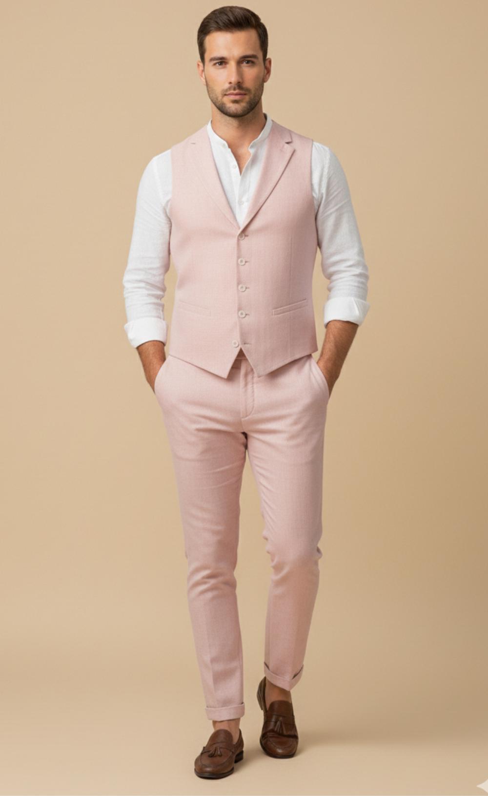 mens pink dress vest Barry. Wang Mens Pink Suit Vest Solid Prom Dress Vest Tie Bowtie Hanky Cufflinks Set, L