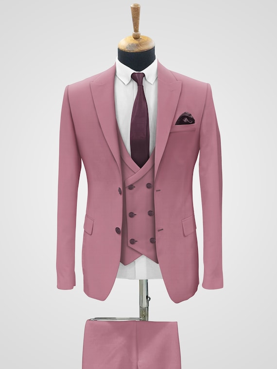 DUSTY ROSE Wedding Three Piece Suits for Men Bespoke Wedding - Etsy Canada