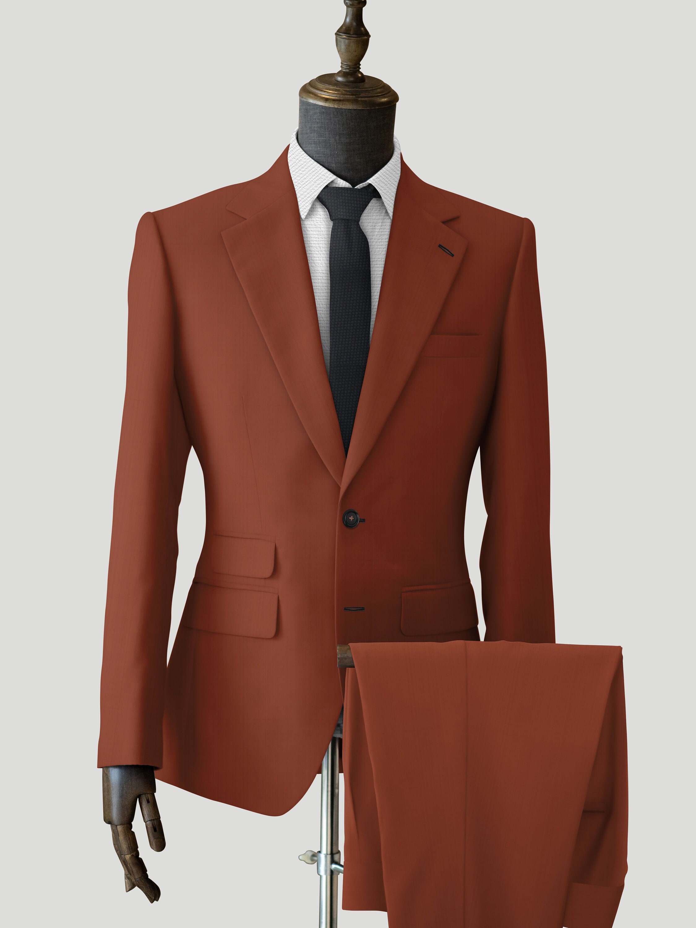 BURNT ORANGE 2 PIECE SLIM FIT SUIT – VARDO