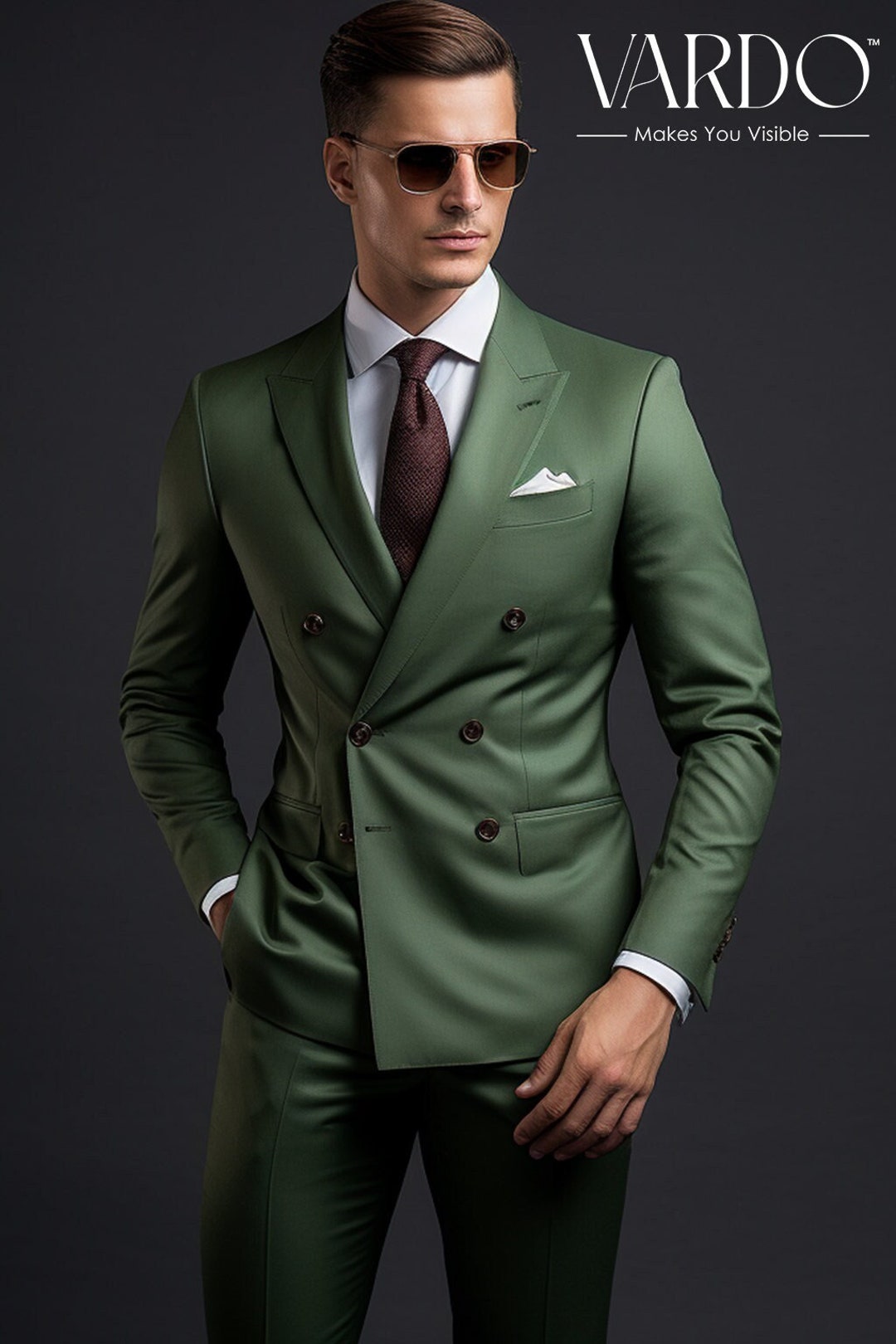 スーツ ADAMSON HOMME Double Breasted Suit Green スーツ ADAMSON HOMME Double Breasted Suit Green スーツ