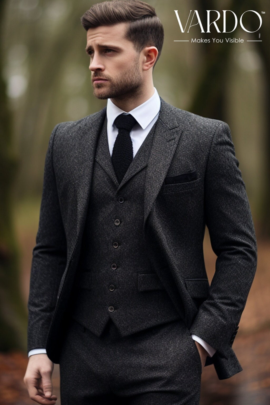 Navy Blue Three-piece Suit for Men for Every Occasion Tailored Fit, the  Rising Sun Store, Vardo 