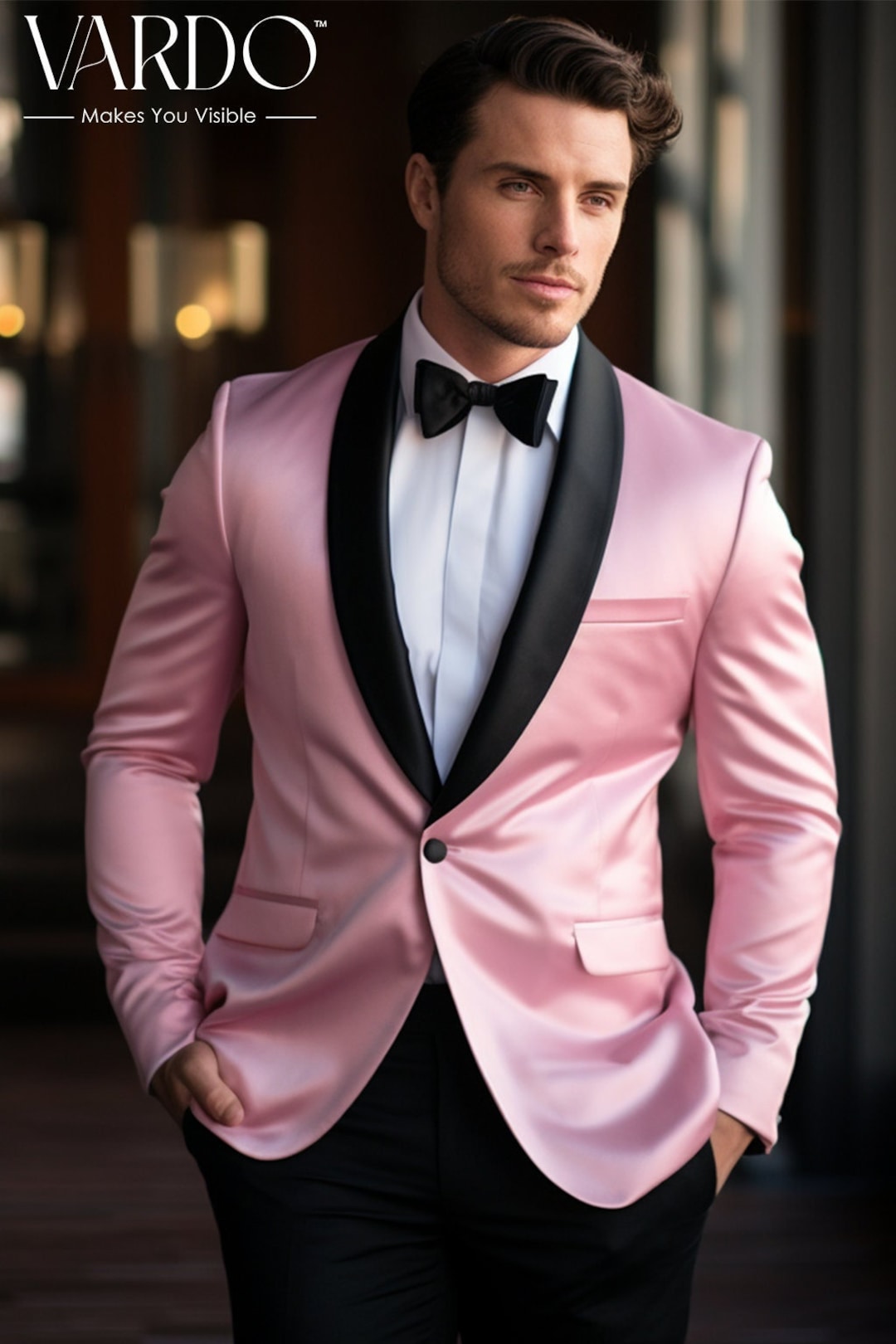 Pink Loose Tuxedo Pink Trouser Suit For Women Perfect For Evening Parties,  Weddings, And Formal Work Wear From Greatvip, $66.99