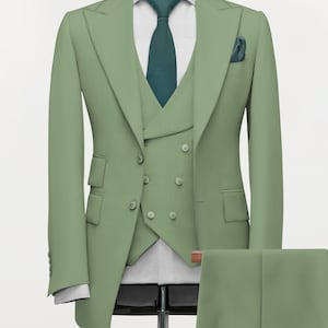 Men&#39;s Suit, Suits for men, 3 Piece suit, Mint Green Wedding suit, Slim fit suit,  party wear suit, Prom suit, men elegant suit
